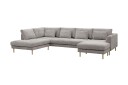 Florenz 4 seters Venstrevendt U formet Sofa med Divan og Sjeselong i Chenille   Lys grå