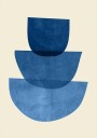 Geometric Abstract Shapes Blue Poster Plakat / 100x150cm