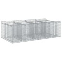 vidaXL Gabion hevet seng 2 pcs Sølv