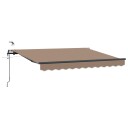 vidaXL Uttrekkbar markise Gråbrun 350 x 250 cm Polyester