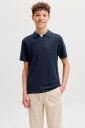 Jack & Jones Junior   Pologenser jorTyler Knit SS Split Neck Polo SN   Blå