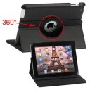 Rotary lærveske iPad 2, iPad 3, iPad 4 beskyttelse og stativ svart