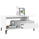 vidaXL Salongbord hvit 90x49x45 cm konstruert tre