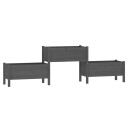 vidaXL Plantekasse svart 245,5x44x75 cm heltre furu