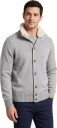 Gran Sasso Cardigan button cashmere with faux fur neck 54 grå herre