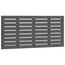 vidaXL Veggmontert sengegavl grå 156x3x63 cm heltre furu