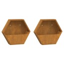 vidaXL Vegghengte plantekasser 2 stk grå 46x10x40 cm cortenstål