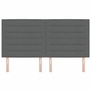  Sengegavl Linjer Design Mørk Grå 180 cm Stoff