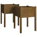 vidaXL Plantekasser 2 stk honningbrun 50x50x70 cm heltre furu