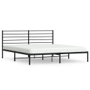 vidaXL Sengeramme i metall med sengegavl svart 180x200 cm