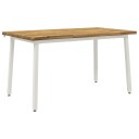 vidaXL 140 x 80 x 75 cm Solid akasietre Hvit Rektangulær