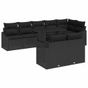 vidaXL Hagesofa Set 9 stk. Svart polyrotting Pulverlakkert stål
