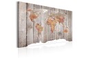 Tavle World Map: Wooden Stories 90X60 Artgeist sp. z o. o.