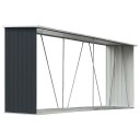  Vedskjul Galvanisert Stål 330x84x152cm Antrasitt