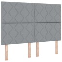  LED Hodegavl Diamantblokkmønster Design Lysegrå 144 cm Stoff