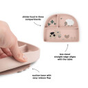 Done by Deer Stick&Stay Compartment Plate Tiny Farm Powder Pink 20X 16X H 3CM