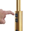 Lindby Aovan gulvlampe med hylle og USB, bronse