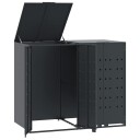  Søppeldunkskur for 2 dunker antrasitt 138x79x117 cm stål