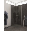 Dansani Match dusjhjørne, 97 cm, klart glass, satin profil