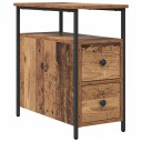 Nattbordskap med skuff 2 pcs Gammelt tre 30 x 60 x 60 cm