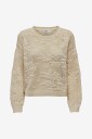 Only - Genser onlCille Life LS Structure O-neck - Beige