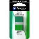 Aquafine Aquarelle Half pan Duo Viridian Hue/Leaf Green