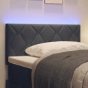  LED Hodegavl med Diamantblokkmønster i Mørkegrå 100 cm Fløyel