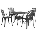  Hagespisegruppe 5 deler svart støpt aluminium 3216350