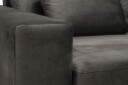 Grande 5 seters Sofa med Sjeselong Høyre   Mørkegrå Fløyel