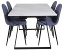Venture Design Estelle & Polar spisegruppe Hvit/blå 4 st stoler & bord 140 x 90 cm