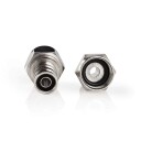 Nedis F connector Rett Hann Nikkel Belagt 75 Ohm Krympe Kabeltilførselsdiameter: 7.0 Mm Kobber Sølv 2 Stk. Vindus
