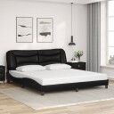  Sengeramme med LED-lys svart 180x200 cm kunstig lær 8721012356634