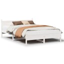  Sengeramme uten madrass hvit 135x190 cm heltre furu 8721158396204