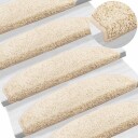 Selvlimende trappematter 15 pcs Lys Brun 80 x 24,5 x 3,5 cm