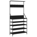  Klesstativ med skooppbevaring svart 90x34x184 cm 8721012196599