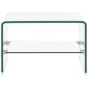 vidaXL Salongbord klart 50x45x33 cm herdet glass