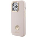 Guess Iphone 15 Pro Deksel Liquid Silicone Metal Logo Rosa