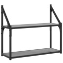  Vegghylle 2 etasjer grå sonoma 60x21x51 cm konstruert tre 8721012126237