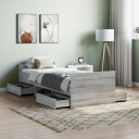 vidaXL Sengeramme med hode- og fotgavl grå sonoma 75x190 cm 8721012157781