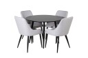 Venture Home Plaza Spisegruppe 100 cm Rund med 4 Plaza Stoler Sort