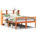  Seng med bokhylle uten madrass voksbrun 135x190 cm heltre 8721158608161
