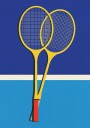 Wooden Badminton Rackets Plakat Plakat / 100x150cm
