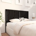 vidaXL Sengegavl svart 145,5x4x100 cm heltre furu