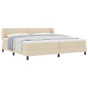  Bokfjederseng med madrass Krem 200x200 cm Stoff