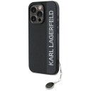 Karl Lagerfeld Saffiano Rhinestones & Charm Mobildeksel til iPhone 15 Pro Svart