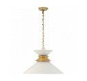 Alborg Large Stacked Pendant Antique- Burnished Brass/White Shade