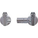 Kriss Corner Combi Rom Ventilsett Med romtermostat, Vinkel, Krom