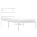 vidaXL Sengeramme i metall med hodegavl hvit 100x200 cm 8721012191006