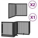 Vidaxl Hundeport Sammenleggbar 8 Paneler Svart 640 cm Poppeltre