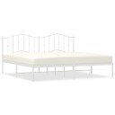 vidaXL Sengeramme i metall med hodegavl hvit 193x203 cm 8721012211537